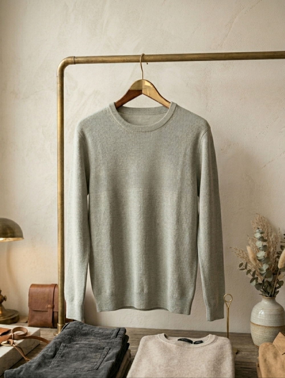 Point X Neutral Tan Khaki Cream Colored Long Sleeve Sweater Shirt Top